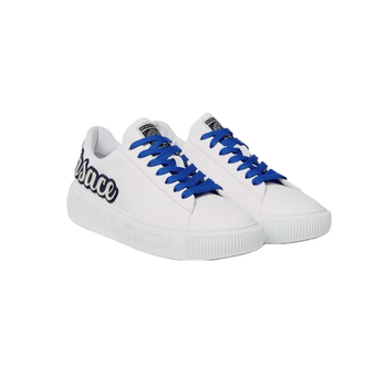 VERSACE LA GRECA VARSITY SNEAKERS WHITE/COBALT