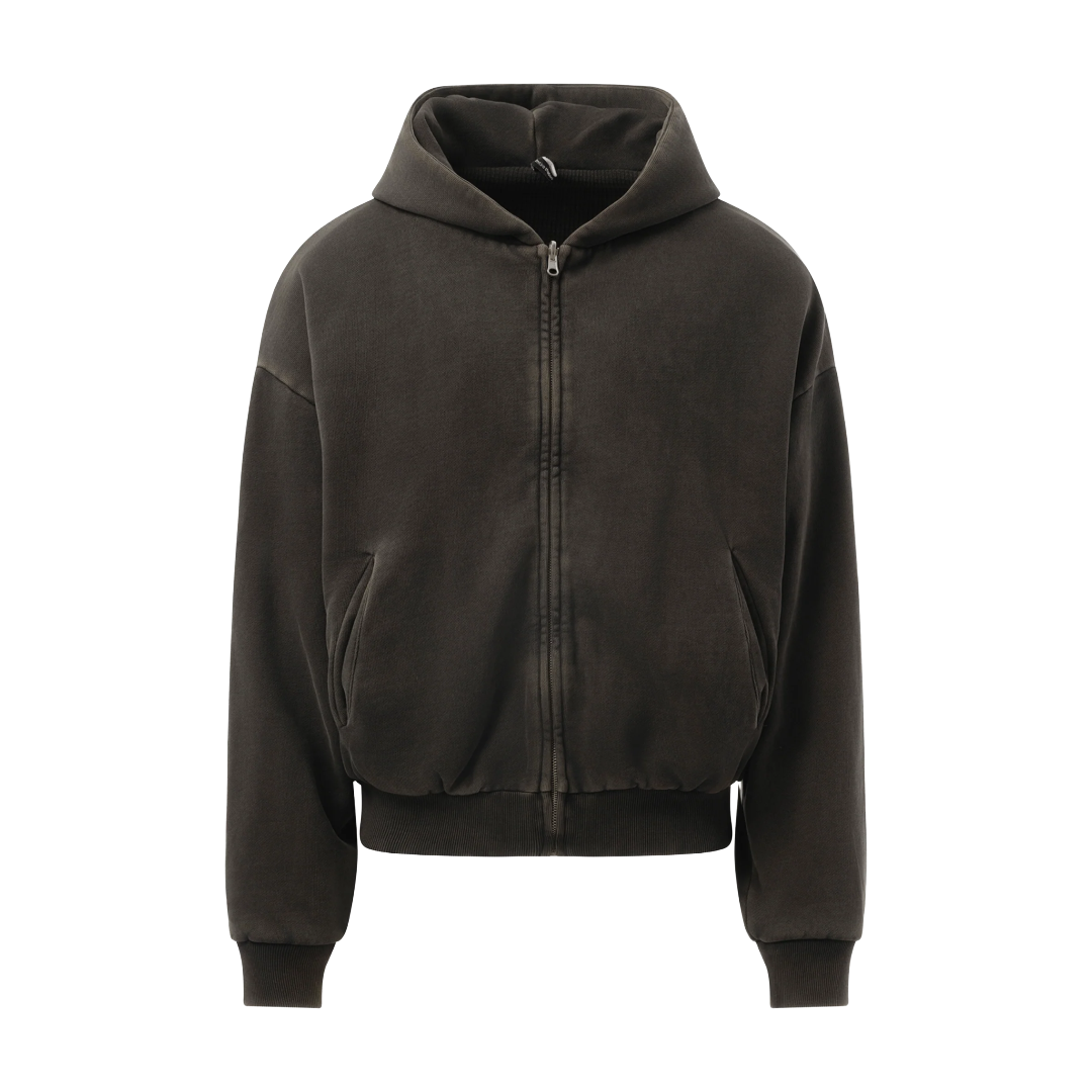 THERMAL HOOD IN WASHED BLACK