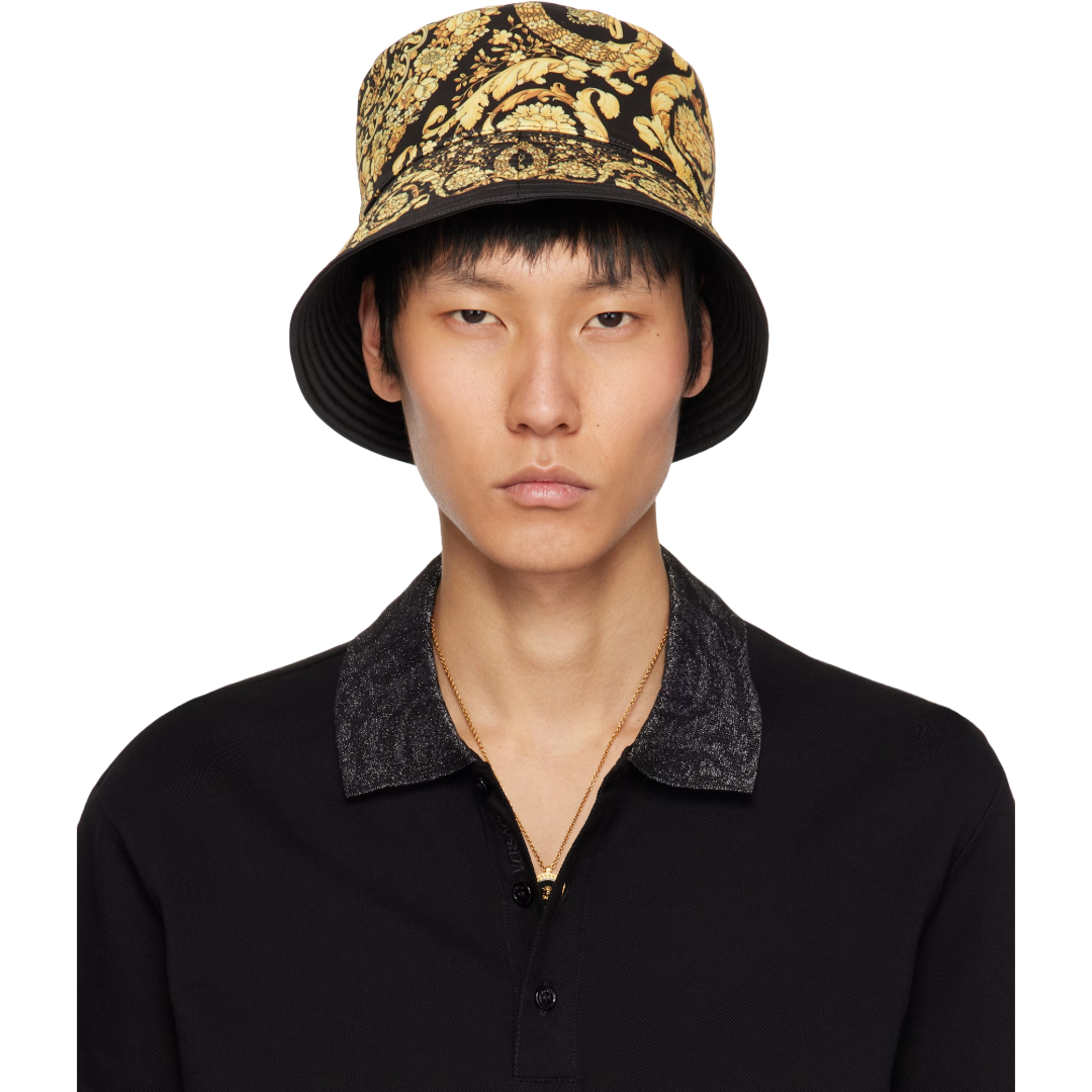 REVERSIBLE BUCKET HAT BLACK/GOLD