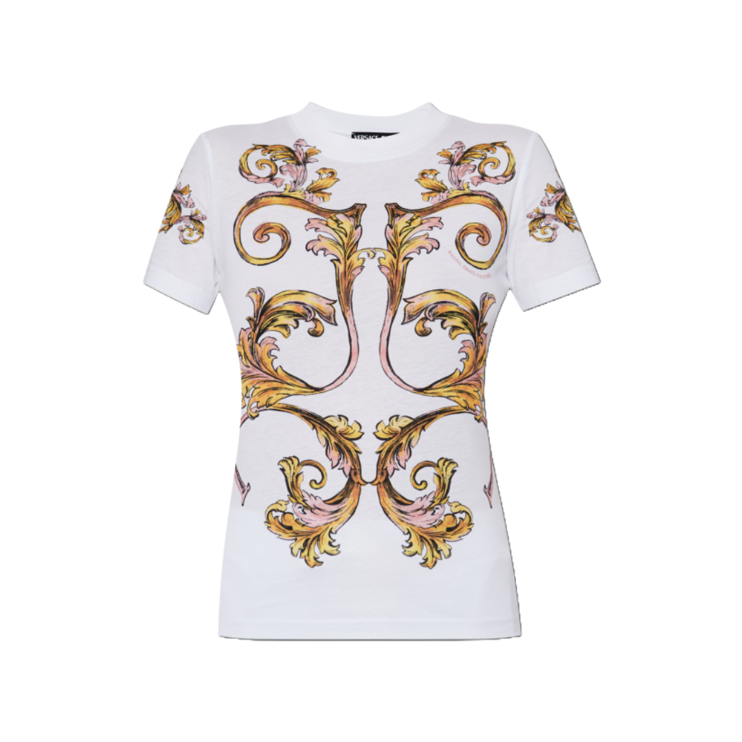 WHITE T-SHIRT WITH BAROCCO PRINT