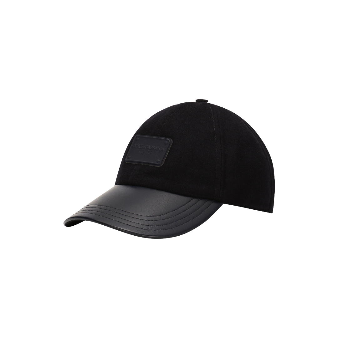 BASEBALL CAP WITH BRANDED TAG BLACK