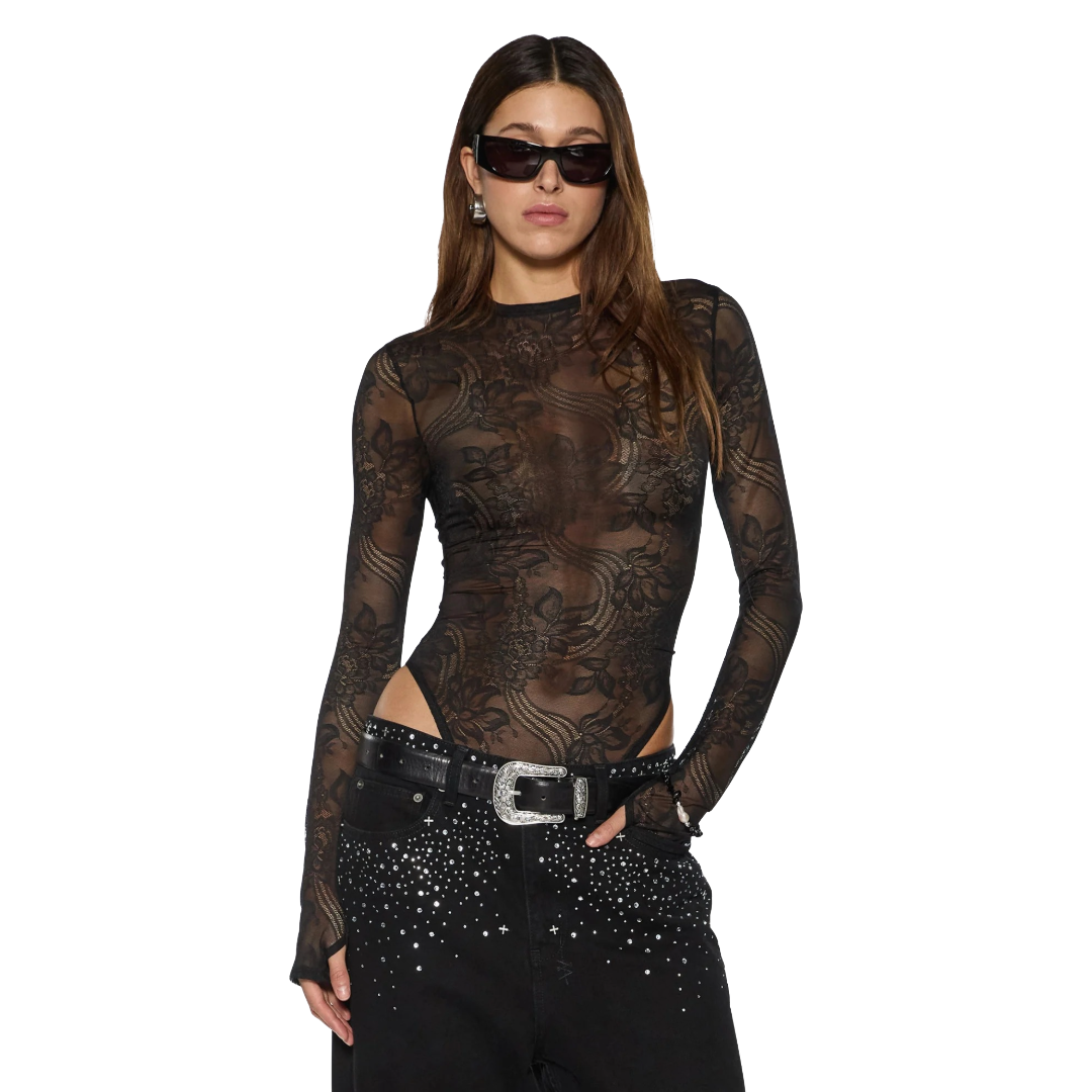ADELE LS BODYSUIT BLACK LACE