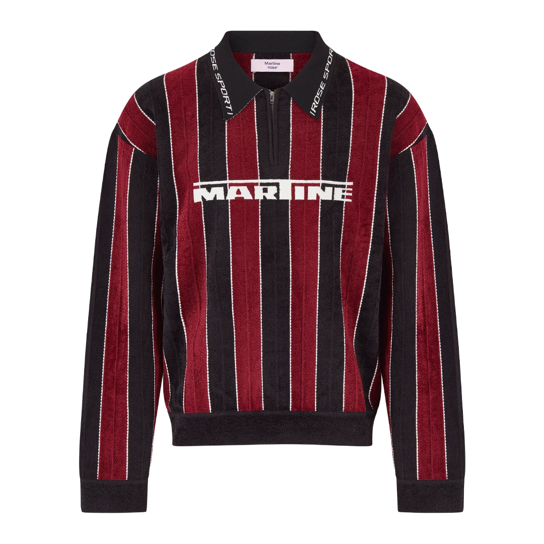 SPORTY LOGO POLO IN BLACK & BURGUNDY