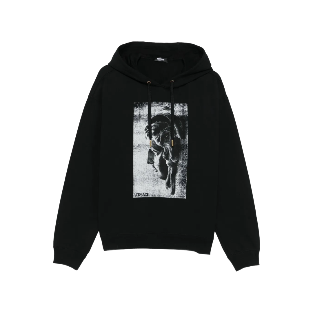 STATUE PRINT COTTON SWEATSHIRT BLACK
